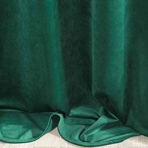 Naktinė užuolaida iš minkšto aksomo Eurofirany DIVA LINE RIA 140X270 cm, juosta/ tunelis/ kabliukai, 300g/m2, spalva: tamsiai žalia
