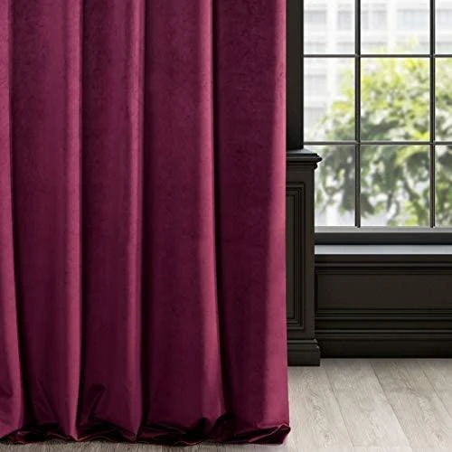 Eurofirany DIVA LINE RIA Minkšto aksomo naktinė užuolaida, 140X250 cm, kilpos / žiedai, spalva: bordo