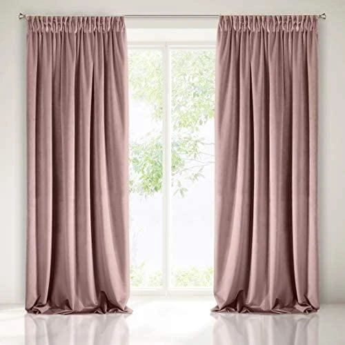 Naktinė užuolaida iš minkšto aksomo Eurofirany DIVA LINE RIA 140X270 cm, juosta/ tunelis/ kabliukai, 300g/m2, spalva: tamsiai rožinė