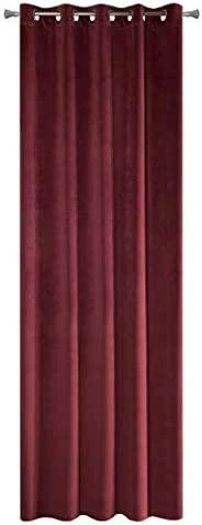 Eurofirany DIVA LINE RIA Minkšto aksomo naktinė užuolaida, 140X250 cm, kilpos / žiedai, spalva: bordo