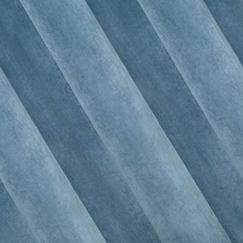 Eurofirany DIVA LINE RIA Minkšto aksomo naktinė užuolaida, 140X250 cm, kilpos / žiedai, spalva: mėlyna