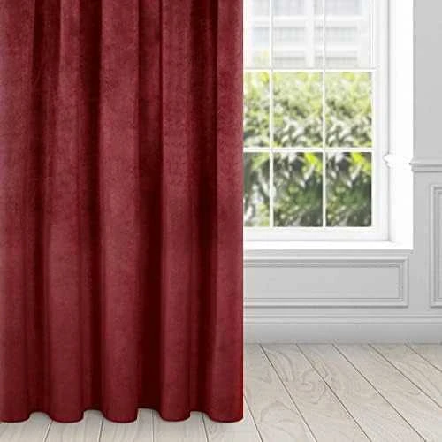 Naktinė užuolaida iš minkšto aksomo Eurofirany DIVA LINE RIA 140X270 cm, juosta/ tunelis/ kabliukai, 300 g/m2, spalva: tamsiai bordo