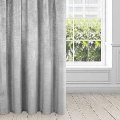 Naktinė užuolaida iš minkšto aksomo Eurofirany DIVA LINE RIA 140X270 cm, juosta/ tunelis/ kabliukai, 300 g/m2, spalva: plieno