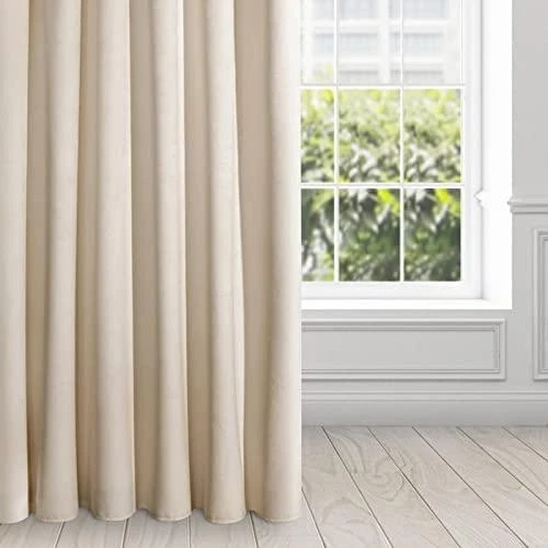 Naktinė užuolaida iš minkšto aksomo Eurofirany DIVA LINE RIA 140X270 cm, juosta/ tunelis/ kabliukai, 300 g/m2, spalva: smėlio