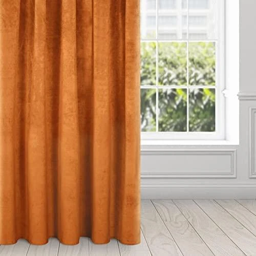 Naktinė užuolaida iš minkšto aksomo Eurofirany DIVA LINE RIA 140X270 cm, juosta/ tunelis/ kabliukai, 300 g/m2, spalva: ruda