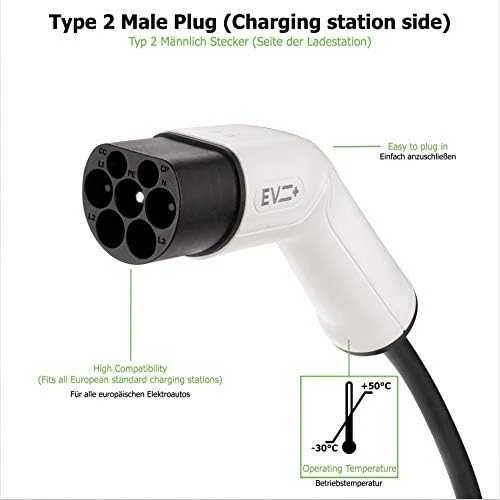 EV+ Type 1 to Type 2 32A adapter for EV charging cable | EV+ | EV-AD-T1-32-1P-W | EV+ Type 1 to Type 2 32A adapter for EV charging cable | 0.2 m