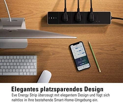 Eve Systems EVE Energy Strip – prijungtas trigubas Apple HomeKit lizdas