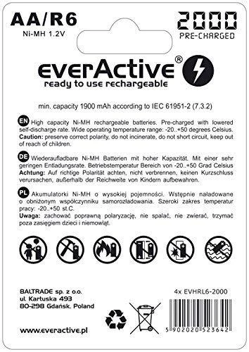Baterija - „everActive Ni-MH R6 AA“ 2000 mAh „Sidabrinis Line 1.2V“