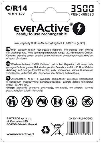 Akumuliatorius EverActive Sidabrinis Line R14/C Ni-MH 3500mAh
