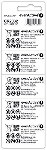 EverActive CR2032 elementų pakuotės galinė pusė