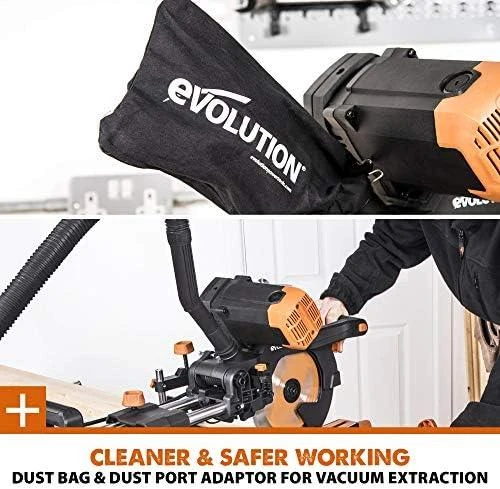 Evolution R255SMS DB PLUS 2000 W 255 mm kampinis pjūklas + 2 peiliai