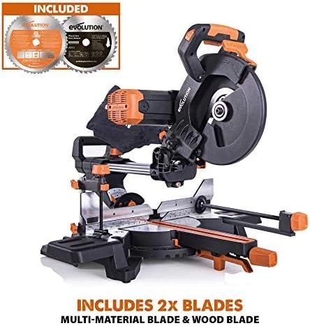 Evolution R255SMS DB PLUS 2000 W 255 mm kampinis pjūklas + 2 peiliai