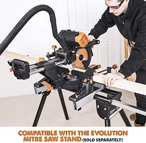 Evolution R255SMS DB PLUS 2000 W 255 mm kampinis pjūklas + 2 peiliai