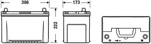 Exide EA954 akumuliatoriaus matmenų schema