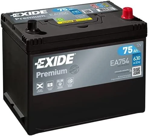Exide Premium EA754 akumuliatorius su gnybtais