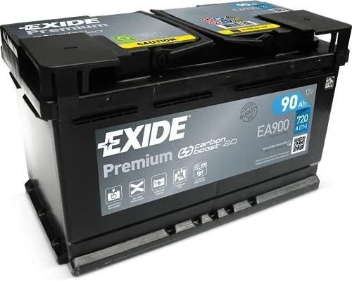 Exide Premium 90 Ah akumuliatorius kampiniu rakursu