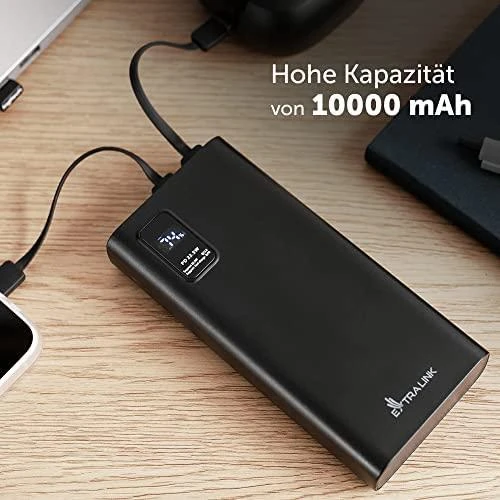 Atsarginis maitinimo šaltinis ("Power Bank") Powerbankas Extralink EPB-067B 10000mAh, juodas