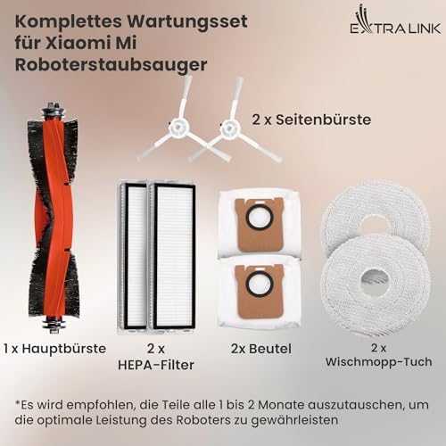 Extralink Šepečiai, voleliai, filtrai, šluostės, maišeliai Xiaomi dulkių siurbliams robotams S10+ X10+ X20  bei Dreame S10 Pro