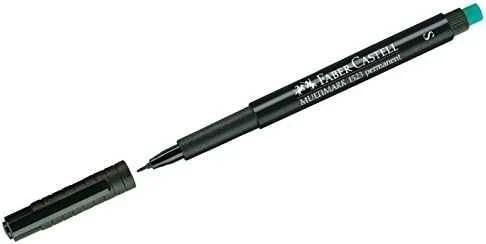 Žymeklis permanentinis Faber-Castell 1523 S, 0.4 mm, su trintuku, juodas 1213-049