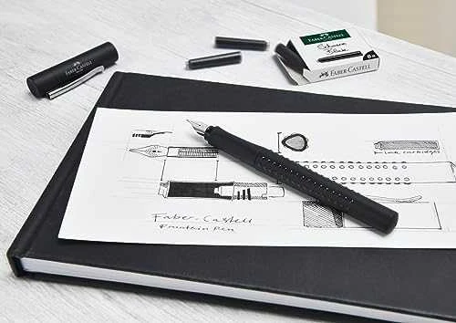 Rašalo kapsulės Faber-Castell, 6 vnt, juodos spalvos