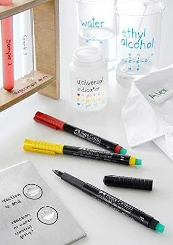 Permanentinis rašiklis Faber-Castell Multimark M, 1,0mm, su trintuku, mėlynos spalvos