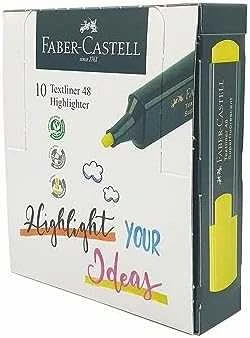 Teksto žymeklis Faber-Castell, geltonos spalvos, kirstu galiuku, 1,2 - 5mm