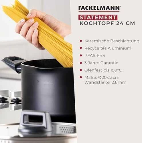 Royal Catering Plieninis puodas su matavimo puodelio dangteliu elektrinei dujinei indukcinei viryklei, 170 l