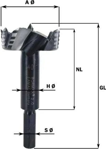 Medžio grąžtas FAMAG Bormax 1622 Ø28mm