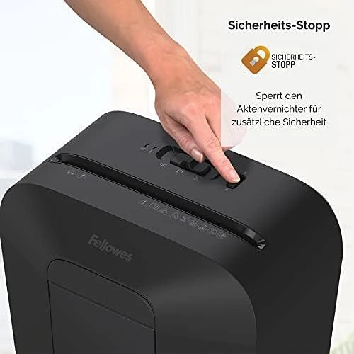 Fellowes Powershred | LX50 | Juodas | 17 L | Kreditinių kortelių smulkinimas | Popieriaus apdorojimo standartas / išvestis 9 lapai per eigą | Skersinis smulkintuvas | Garantija 24 mėn.