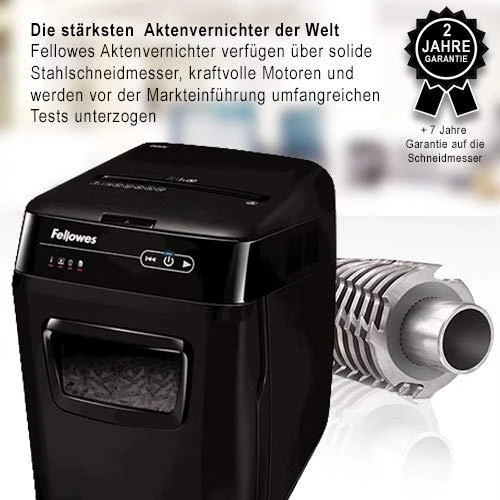 Fellowes Cross-Cut | AutoMax 200C | Juodas | Popieriaus smulkinimas | Kompaktinių diskų smulkinimas | Kreditinių kortelių smulkinimas