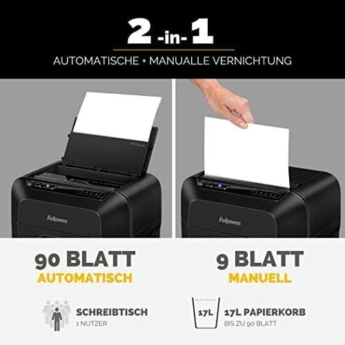 Fellowes AutoMAX 90M darbo režimai