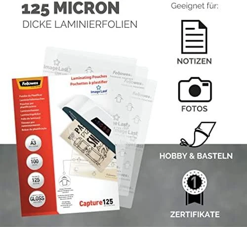FELLOWES 53075 Laminavimo maišelis 125 303x426 mm - A3 100 vnt.