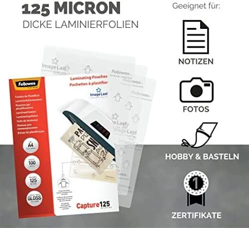 Laminavimo vokeliai Fellowes ImageLast A4 125 Micron, 100 vnt.