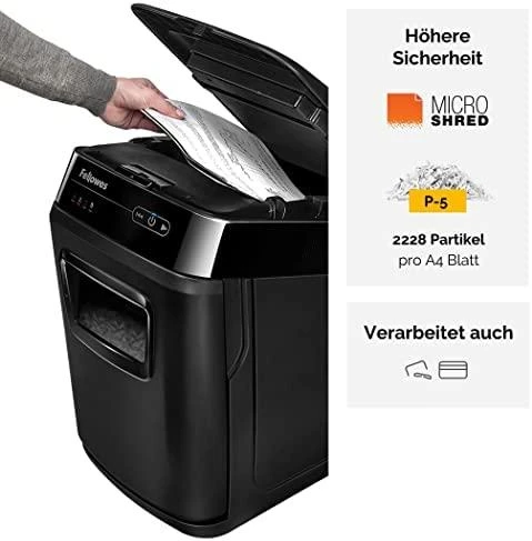 Fellowes MicroShred AutoMAX 200M Popieriaus smulkinimas, Kreditinių kortelių smulkinimas