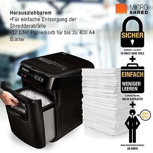Fellowes MicroShred AutoMAX 200M Popieriaus smulkinimas, Kreditinių kortelių smulkinimas