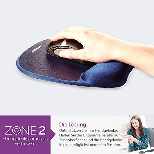 Fellowes | Foam Pelės kilimėlis su riešo atrama | Mouse pad with wrist pillow | 202 x 235 x 25 mm | Sapphire