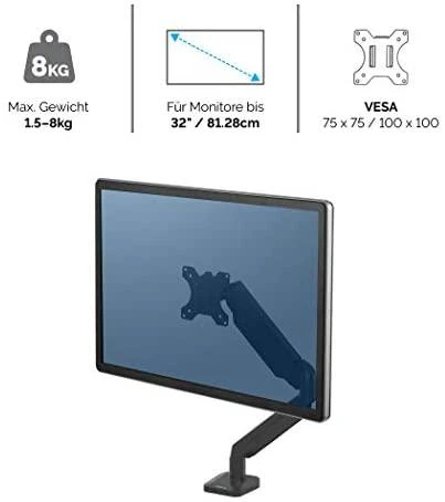 Laikiklis Fellowes | Platinum Monitorius Arm iki 32" | 8043301 | Juodas