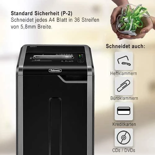 Fellowes 325i dokumentų smulkintuvo pjovimo gebėjimai