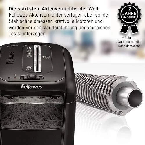Fellowes Powershred | 60Cs | Juodas | 22 L | Kreditinių kortelių smulkinimas | 75 dB | Popieriaus apdorojimo standartas / išvestis 10 lapų per eigą | Skersinis smulkintuvas | Garantija 24 mėn.