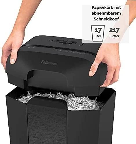 Fellowes Powershred | LX50 | Juodas | 17 L | Kreditinių kortelių smulkinimas | Popieriaus apdorojimo standartas / išvestis 9 lapai per eigą | Skersinis smulkintuvas | Garantija 24 mėn.