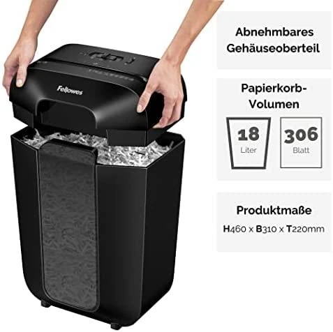 Fellowes Powershred | LX70 | Juodas | 18 L | Kreditinių kortelių smulkinimas | Popieriaus apdorojimo standartas / išvestis 11 lapų per eigą | Skersinis smulkintuvas | Garantija 24 mėn.