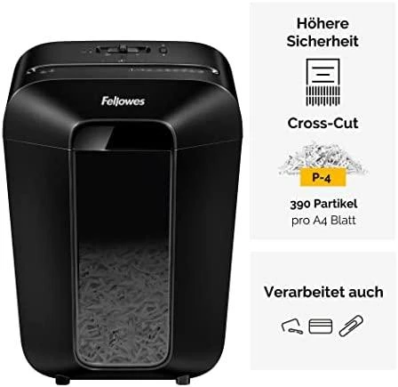 Fellowes Powershred | LX70 | Juodas | 18 L | Kreditinių kortelių smulkinimas | Popieriaus apdorojimo standartas / išvestis 11 lapų per eigą | Skersinis smulkintuvas | Garantija 24 mėn.