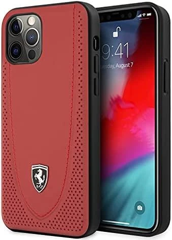 Apple iPhone 12 / 12 Pro Ferrari dėklas Off Track Perforated (FEOGOHCP12MRE) raudonos spalvos