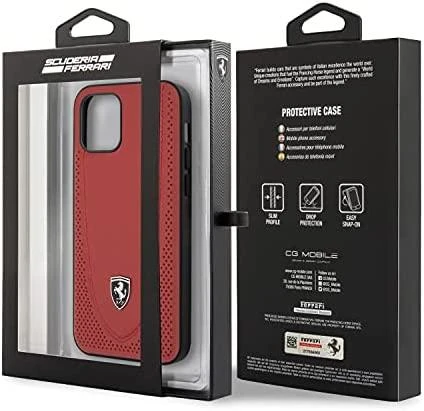 Apple iPhone 12 / 12 Pro Ferrari dėklas Off Track Perforated (FEOGOHCP12MRE) raudonos spalvos