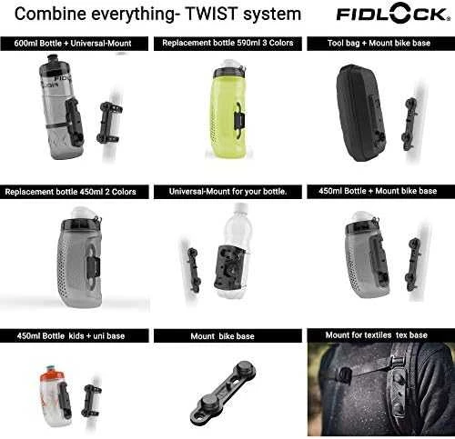Gertuvė su laikikliu Fidlock Twist 450ml juoda