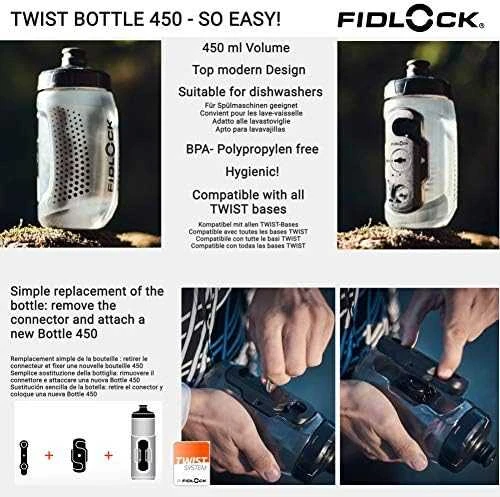 Gertuvė su laikikliu Fidlock Twist 450ml juoda