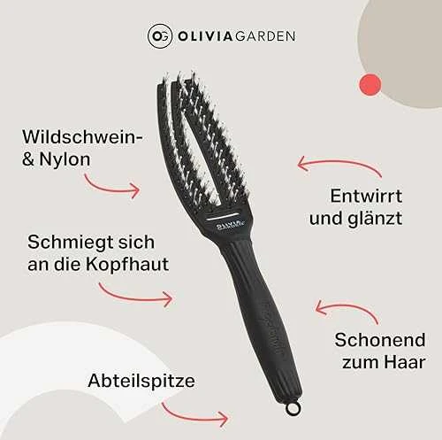 Šepetys plaukų džiovinimui Olivia Garden Fingerbrush Combo Small Hair