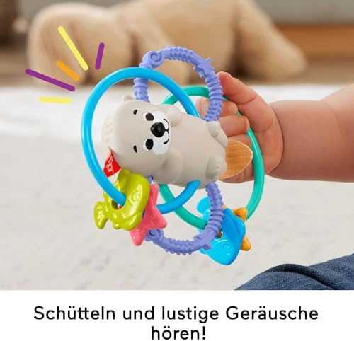 Fisher-price kramtukas su barškučiu, daugiaspalvis, audinys
