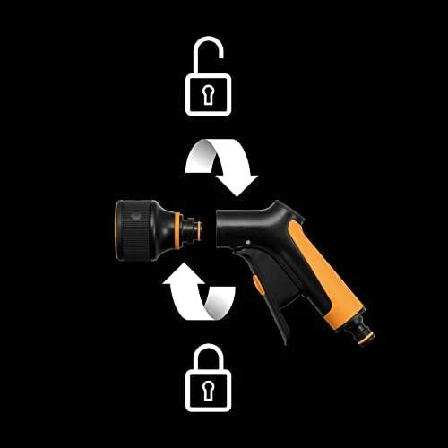 Fiskars „Comfort“ 3 funkcijų laistymo pistoletas su valdymu priekyje