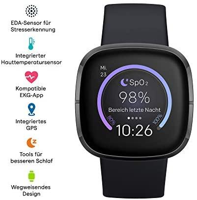 Išmanusis laikrodis Fitbit Sense, Juodas